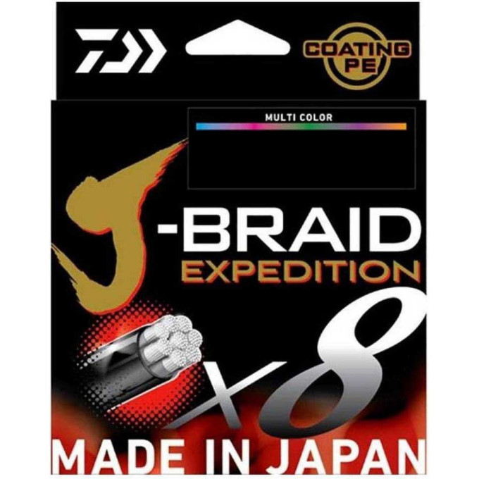 Леска DAIWA J-BRAID EXPEDITION×8E 0.06mm-300m MULTI COLOR 12552-106